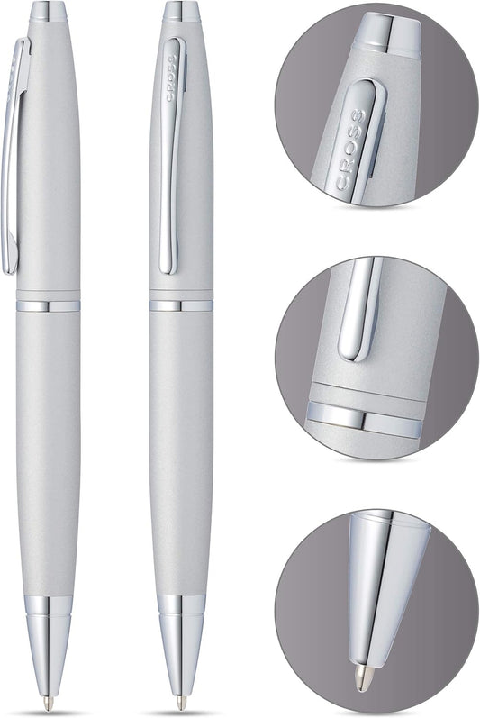 Cross Calais Refillable Ballpoint Pen Presented in a Luxury Gift Box - Medium Point, Black Ink, Satin Chrome