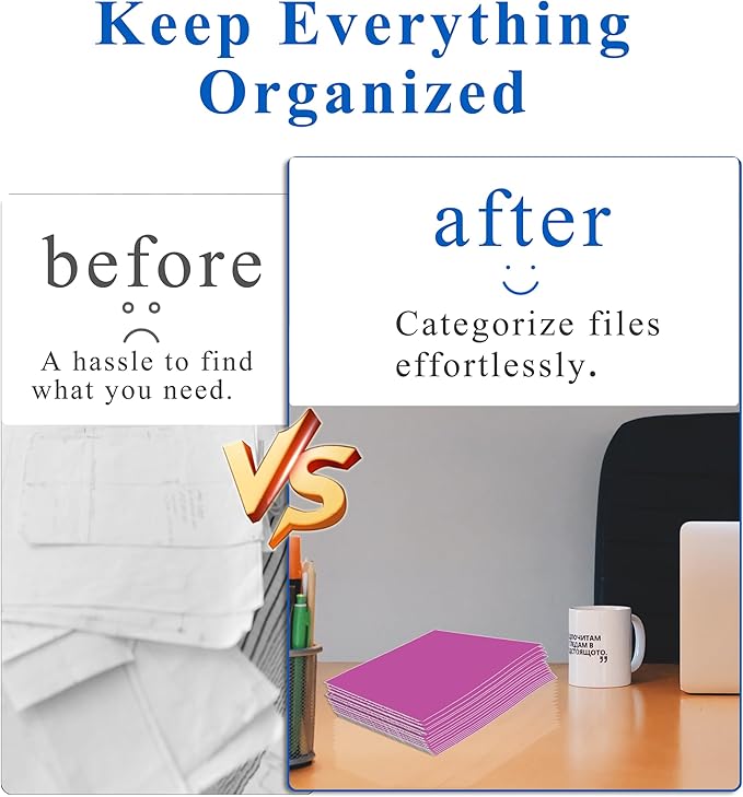 Zzrywuty 50 Packs Heavy Duty 2 Pocket Folders with Business Card Slot,Holds 100 Sheets Fits Letter Size File Folder Presentation Folder for School,Office,Home(Rose Purple)