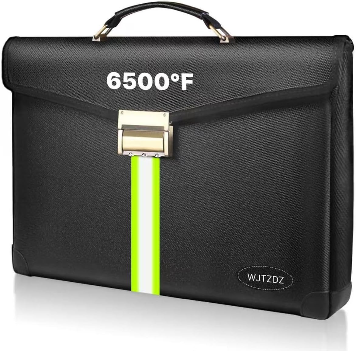 6500°F Large Capacity Upgraded Fireproof Money Bag with Lock,10 Layers of Heat Insulated Materials with Waterproof Zipper/Reflective Strip with Handle for Cash/Important Documents