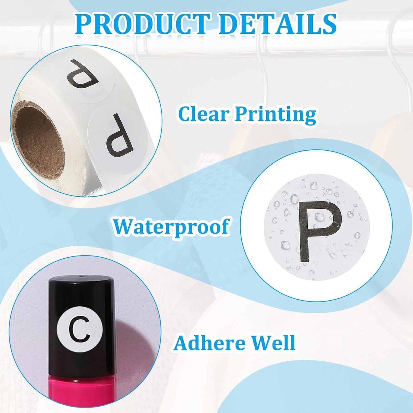 PATIKIL 1" Letter P Stickers, 4 Rolls Self-Adhesive Alphabet Round Circle Dots Labels for Organization Storage Inventory Boxes Scrapbook Craft 2000 Pcs Total