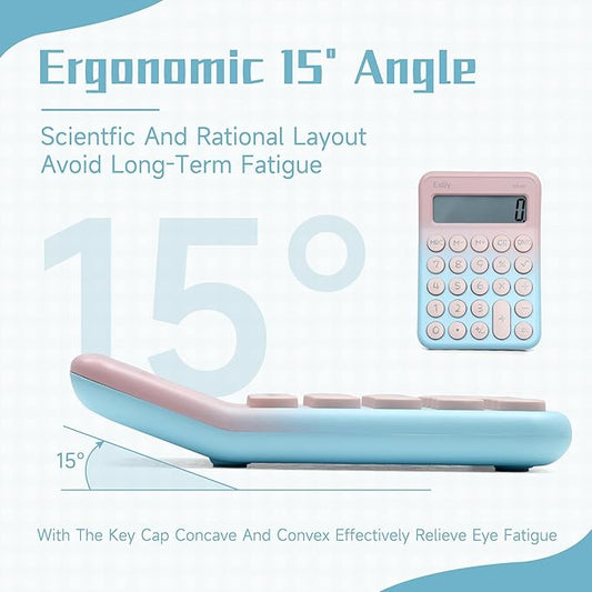 Pocket Calculator, Kids 8 Digit Small Desktop, LCD Display, Cute & Aesthetic Calculator (Gradient Blue, S 1 Pcs)