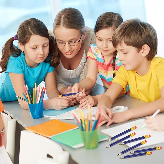 Chivao 288 Pieces Golf Mini Pencils Bulk with Eraser #2 HB Golf Short Pre Sharpened Pencils for Party Favors Office Supplies 4 Inch(Navy Blue)