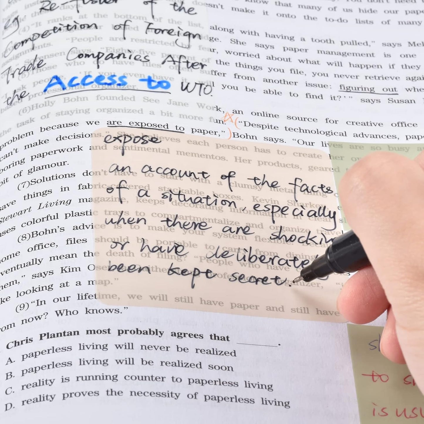 BAYTORY 700 Sheets Pastel Transparent Sticky Notes, Clear Waterproof 3 x 3 inch See Through Memo Pad, Self-Adhesive Translucent Writable Index Tabs for Annotating Books, Study Stationary Supplies