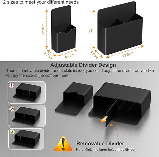 Magnetic Pen Holder,2 Pack Magnetic Dry Erase Marker Holder with Generous Compartments,Strong Magnet Storage Marker Pen Pencil Organizer for Office, Refrigerator, Whiteboard,Locker and Metal Cabinets