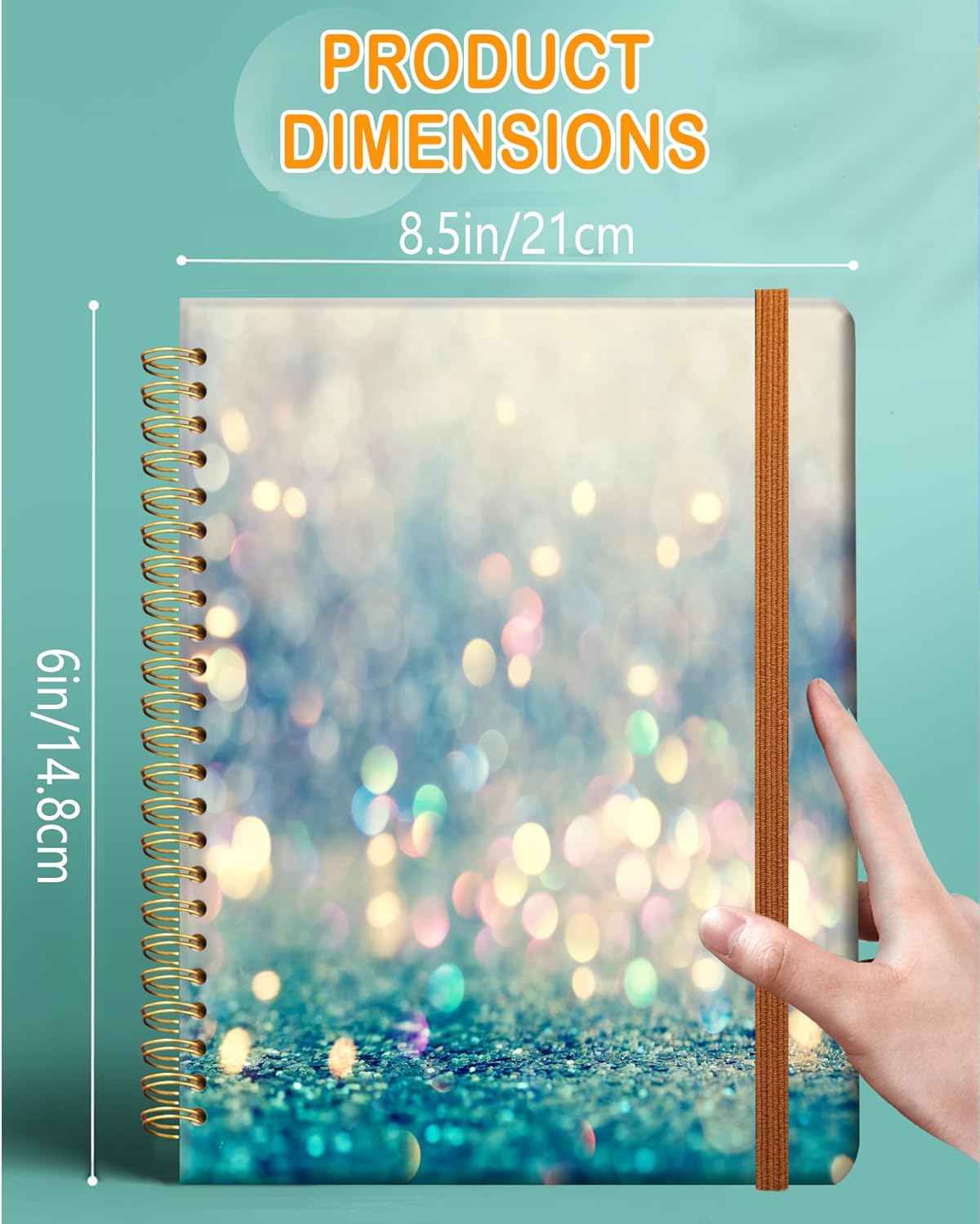 Ruled Spiral Writing Notebook,A5 Hardcover Lined College Journal for Women Lady,Fashion Puppy Watercolor Strong Twin-Wire Binding with Premium Paper,8.4" X 6",Perfect for School,Office,Home Gifts(Beautiful Blue Shiny)