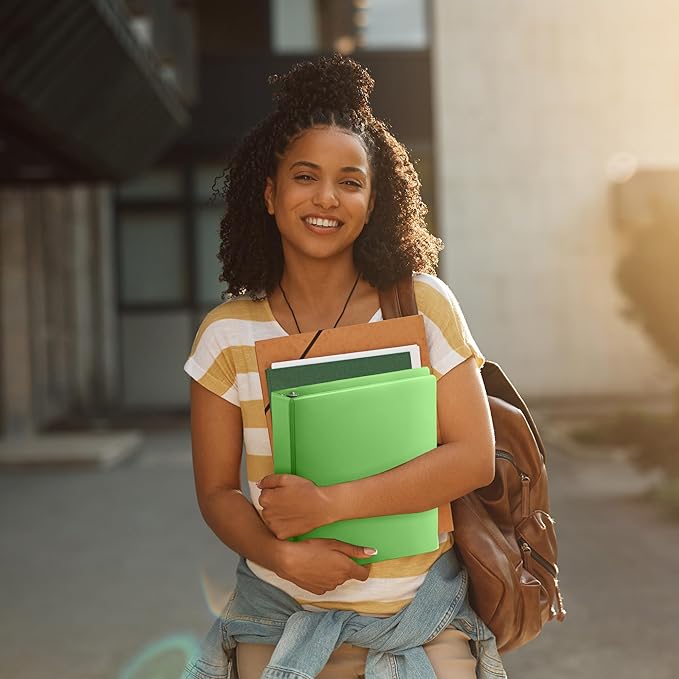Samsill Plant-Based 2 Inch Durable Round Ring, Made in USA, View Binder, Eco-Friendly, USDA Certified Biobased, Single, Lime Green