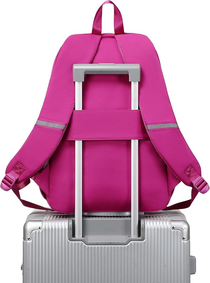 abshoo Big Student Laptop Backpack For College Women Middle High School Teen Girls Bookbag Travel Daypack (Hot Pink)