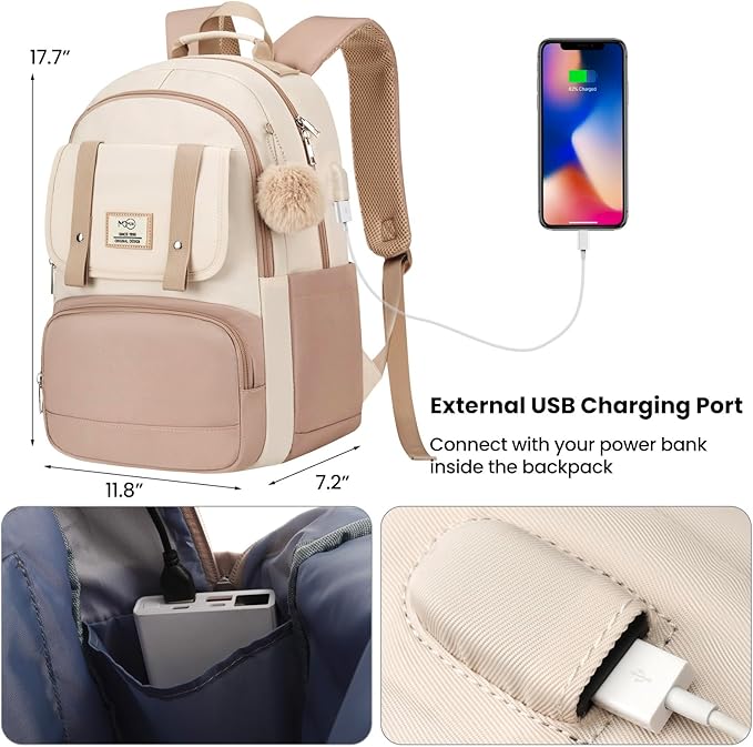 MOMUVO Kids Backpack for Girls,Bookbag for Teens School Bag Elementary Primary Middle School Book Bag,15.6 inch