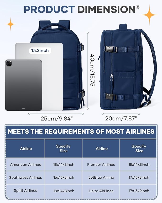 coofay Travel Backpack for Men Women Carry on Backpack for Airplanes Personal Item Bag for Traveling on Airplane Traveling Backpacks Airback Backpacks for Travel Mochila de Viaje