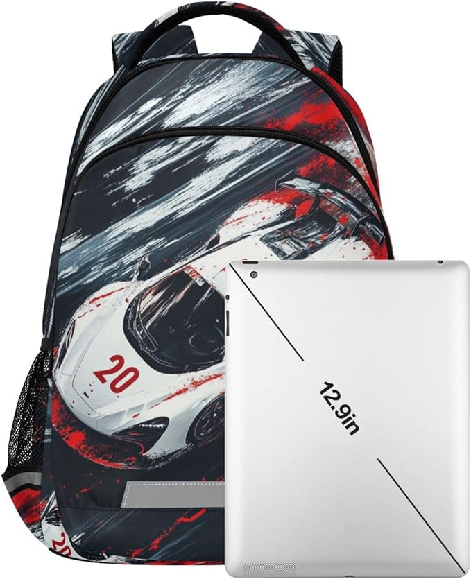 Racing Car Backpack for Boys Girls Truck Elementary School Bag Kids Bookbag Travel Rucksack