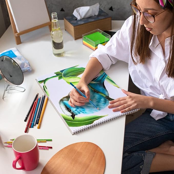 Premier Colored Pencils for Adults Coloring Book, Artist Color Pencil Set (72-Count), Handmade Canvas Pencil Wrap, Extra Accessories, Holiday Gift, Oil Based Colored Pencils