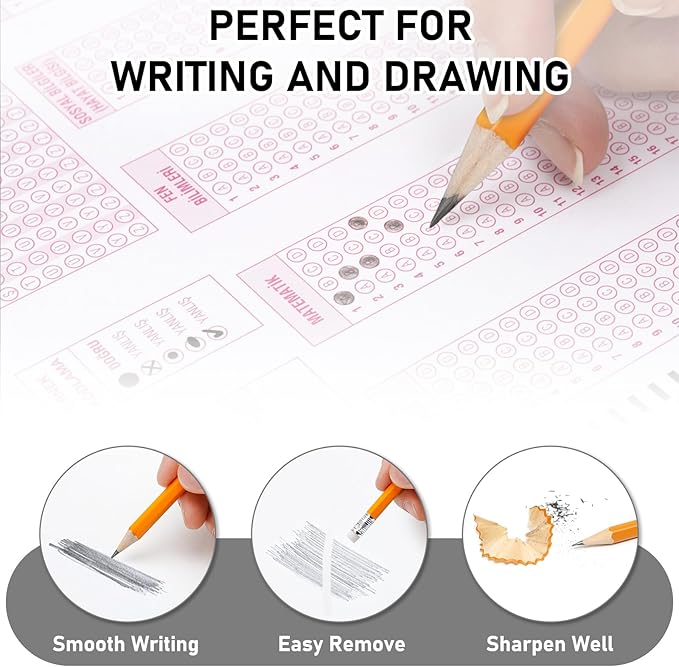 320 Pcs Wood-Cased #2 HB Pencils, Yellow, Pre-sharpened, Bulk Pack