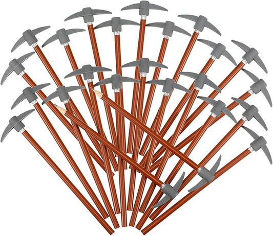 Chinco 48 Pieces Pickaxe Pencils Eraser Set Funny Eraser Topper Pencils Bulk with Axe Shape Erase for Back to School Supplies Students Gifts