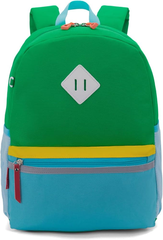 HawLander Little Kids Backpack for Boys Toddler School Bag Fits 3 to 6 years old, 15 inch, Green