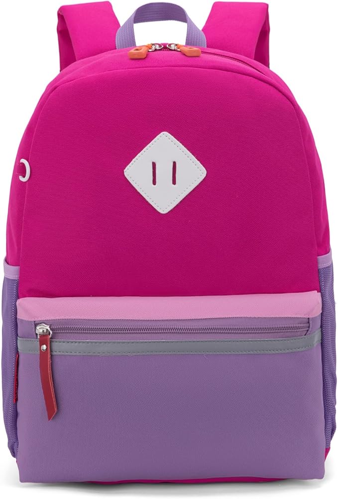 HawLander Little Kids Backpack for Girls Toddler School Bag Fits 3 to 6 years old, 15 inch, Purple
