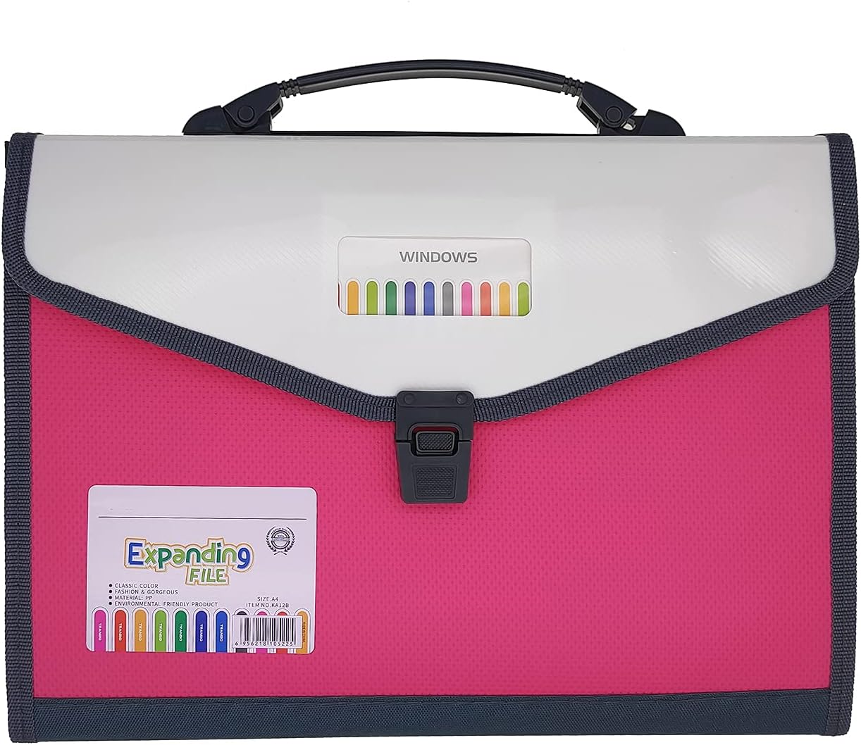 Expanding Accordion File Folder with Labels, 13 Pocket Document Organizer, Letter A4 Size, 1 Pack