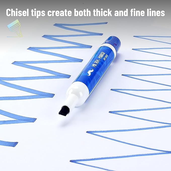 Mr. Pen Dry Erase Markers - Low Odor, Chisel Tip, 10 Pack, Vibrant Colors, Whiteboard Markers