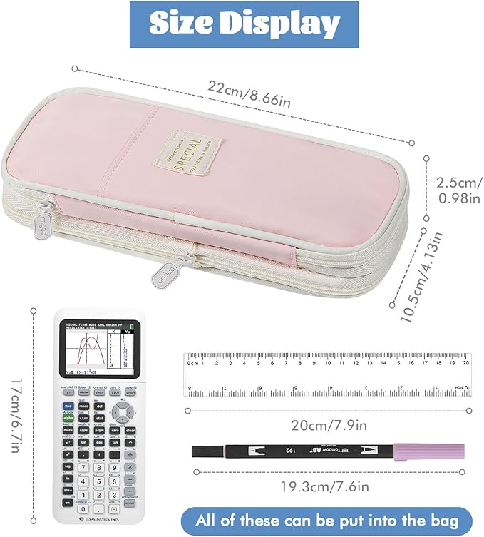 MoKo Large Capacity Pencil Case, Aesthetic Pencil Pouch Bag with Zipper, Cute Pen Case Stationery Organizer Holder for Office/School Supplies, Back to School Gift, Pink