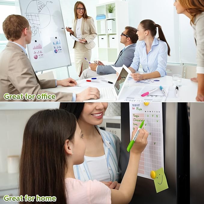 Thenshop 200 Pack Dry Erase Markers Bulk with 4 Magnetic Erasers Fine Tip Dry Erase Markers Whiteboard Pens Bulk for Office School Supplies(Cute Color)