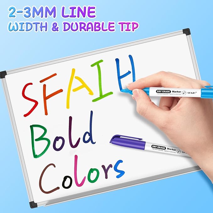 SFAIH Dry Erase Markers Fine Point 12 Colors, 72 Pack (6 Dozen) - Bulk Low Odor Whiteboard Markers for Semester Supply, Office Inventory, Art Studio | 5 Sizes: 12/24/48/72/144 Packs