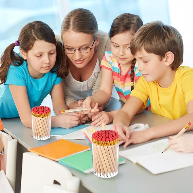 Chivao 288 Pieces Golf Mini Pencils Bulk with Eraser #2 HB Golf Short Pre Sharpened Pencils for Party Favors Office Supplies 4 Inch(Wood Color)