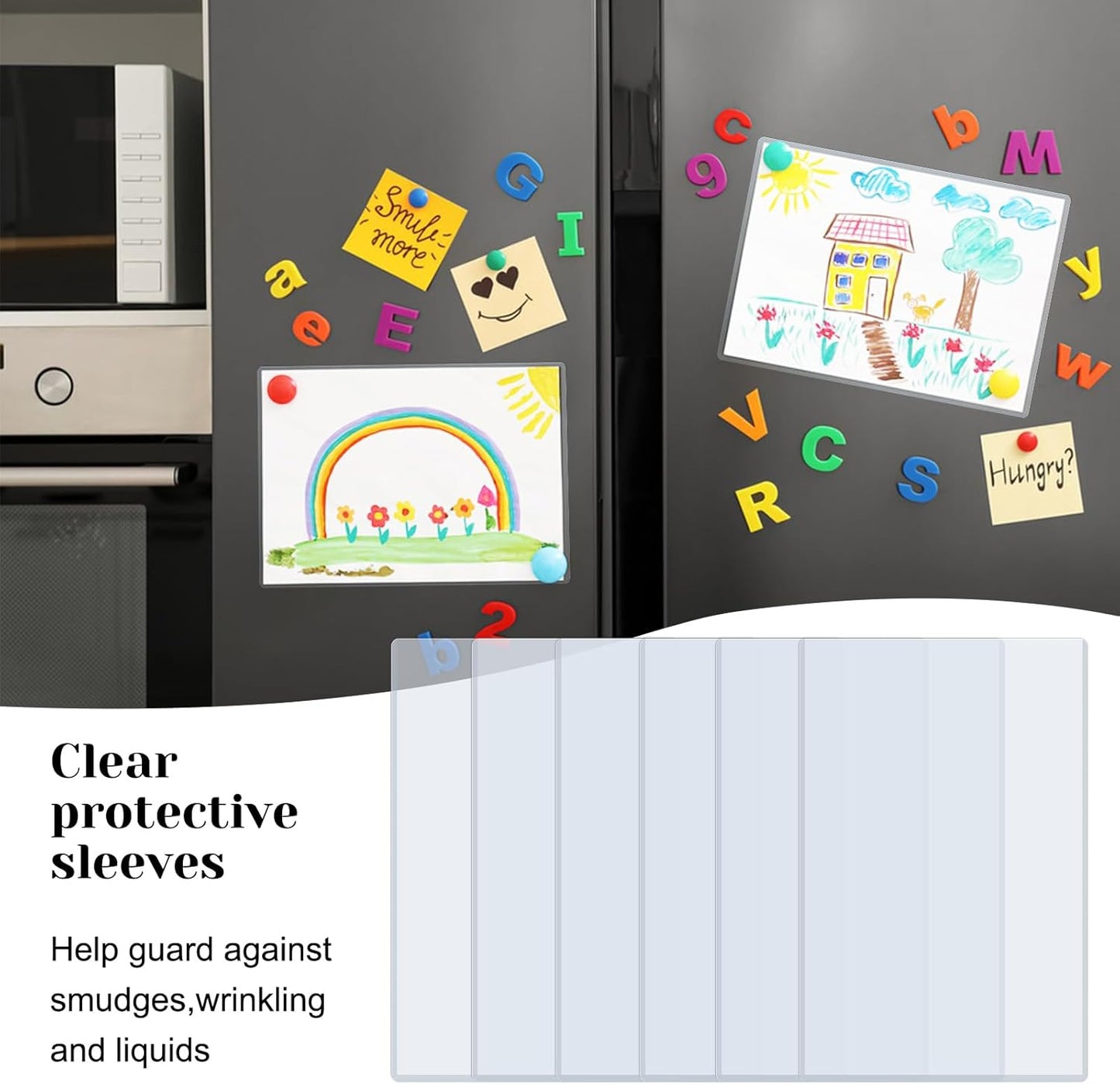 Rainmae 6 Pack 8.5" x 14" Rigid Print Protectors, Clear Waterproof Hard Plastic Page Sheet Protectors, Paper Sleeves Photo Plastic Sleeves Document Holder Birth Certificate Protector