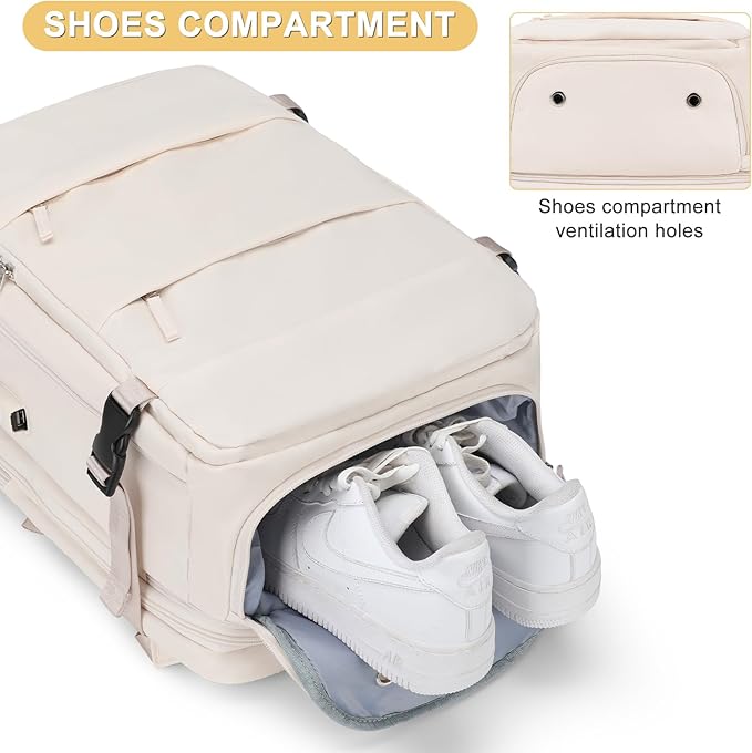 Casual Backpack Traveling Backpack, A-beige, Expandable, Travel Backpacks