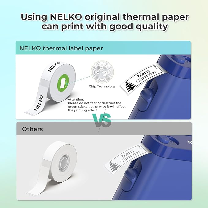 Nelko Label Maker Machine with Tape, P21 Bluetooth Label Printer, Wireless Mini Label Makers with Multiple Templates for School Office Home, Blue