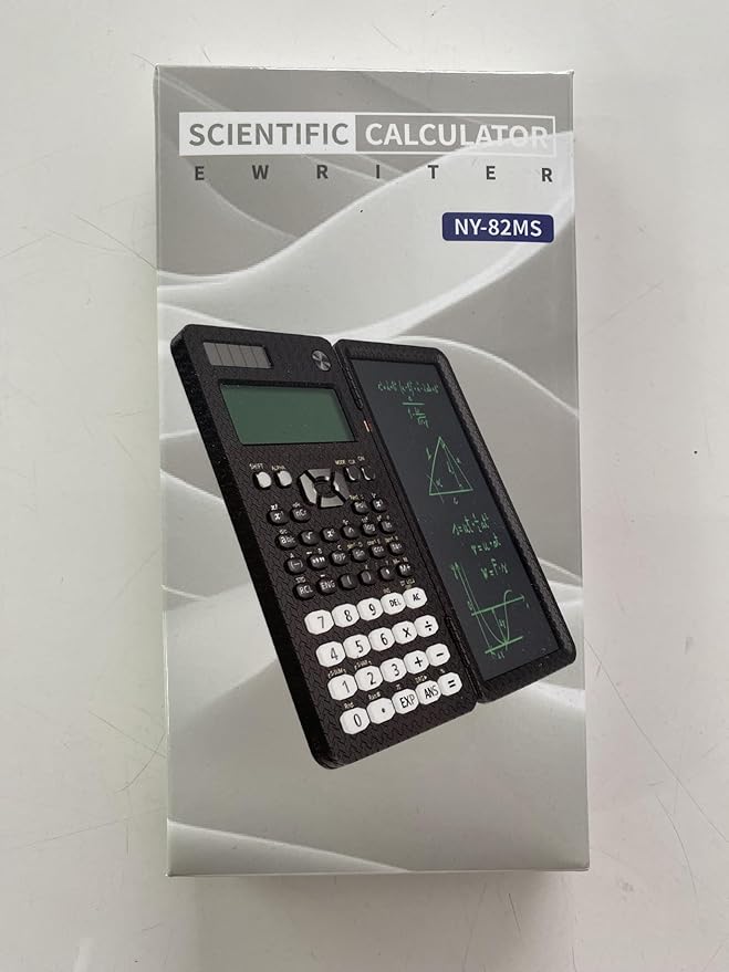 Scientific Calculator for Students with Notepad, ROATEE Middle and High School Supplies for Students, 82 MS Foldable 2-Line Display Science Calculator with Writing Tablet, Solar and Battery Powered