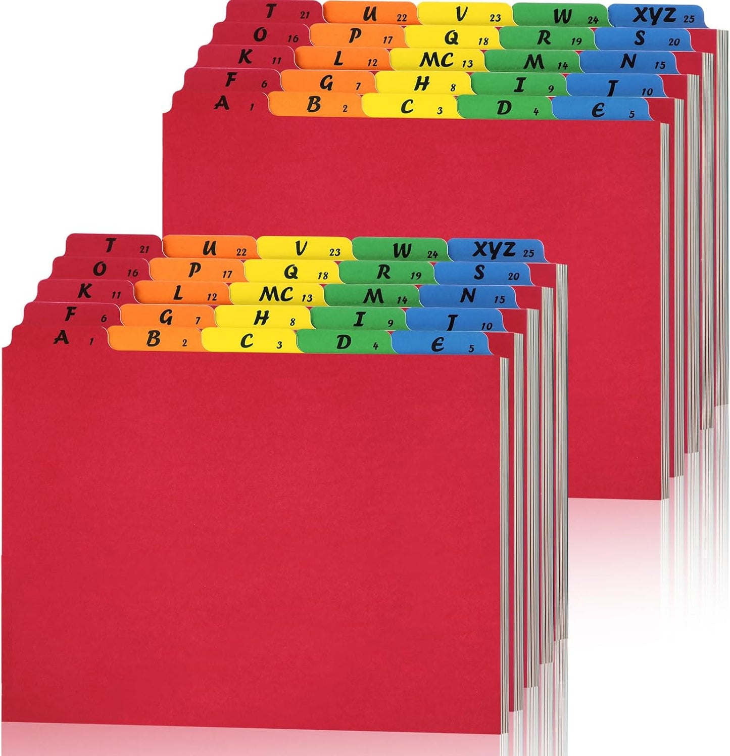 2 Set 50 Pcs Alphabet File Dividers Top Tab File Guides Set, Heavyweight A-z Letter Size Filing Cabinet Dividers 1/5 Cut Tab Desk Organizer for Work School Office