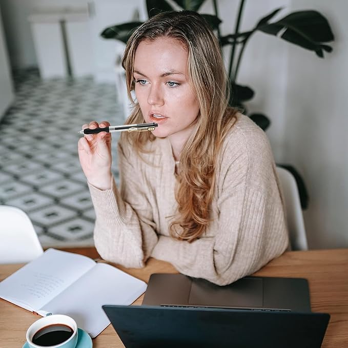 Aozora 20 Pack Black Gel Pens Fine Point Smooth Writing Pens Retractable Black Ink Pen with Soft Grip 0.5mm Quick Dry Office School Supplies Gold Clip