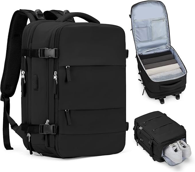 Casual Backpack Traveling Backpack, A-black, Expandable, Modern