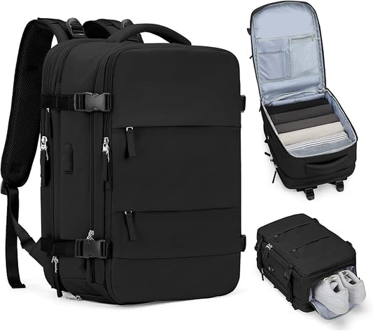 Casual Backpack Traveling Backpack, A-black, Expandable, Modern