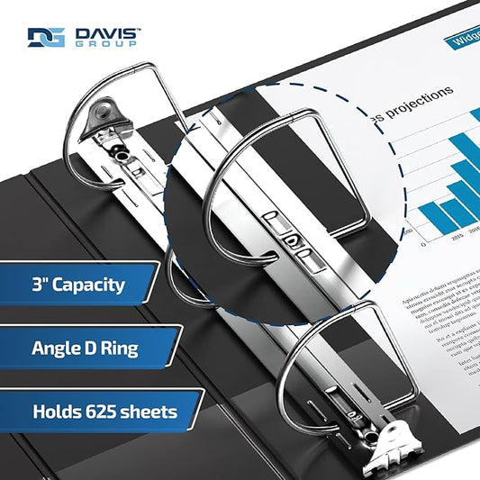 Premium Economy 6-Pack 3-Ring Binders for School or Office, D-Ring Binders, 3 Inch, Black