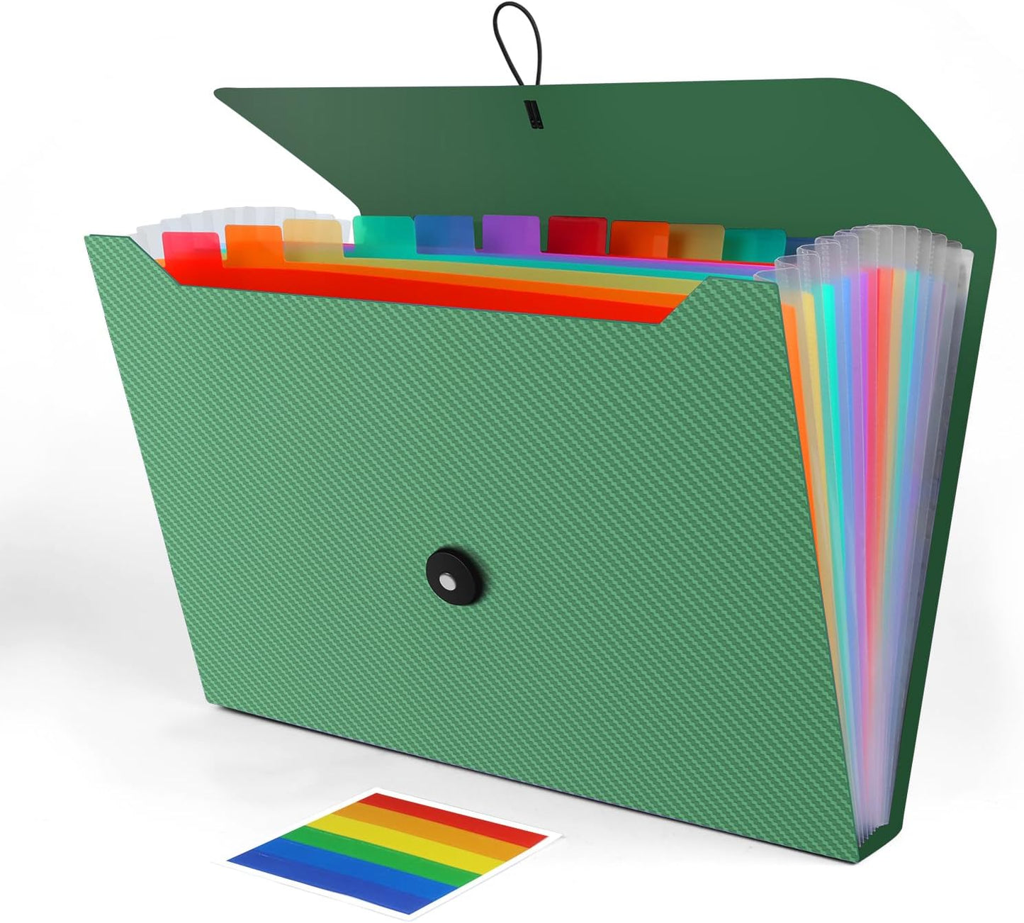 Expanding File Folder, Accordion File Organizer for Sorting Documents and Papers, 13 Pockets File Storage Organizer for Home, Travel and Office Use (Green)