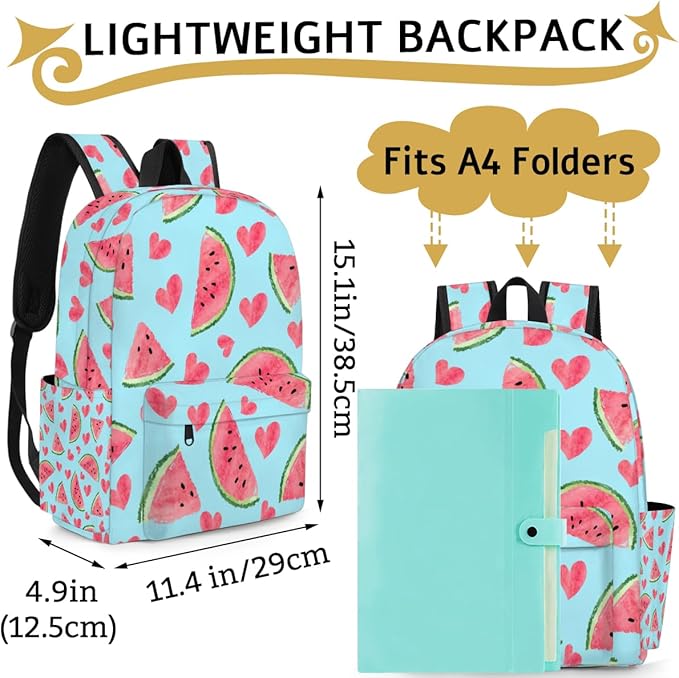 Beach Watermelon Kids Backpack for Boys Girls Summer Fruit Preschool Toddler Backpack Kindergarten Nursery Bookbag Travel Children Lightweight School Bag