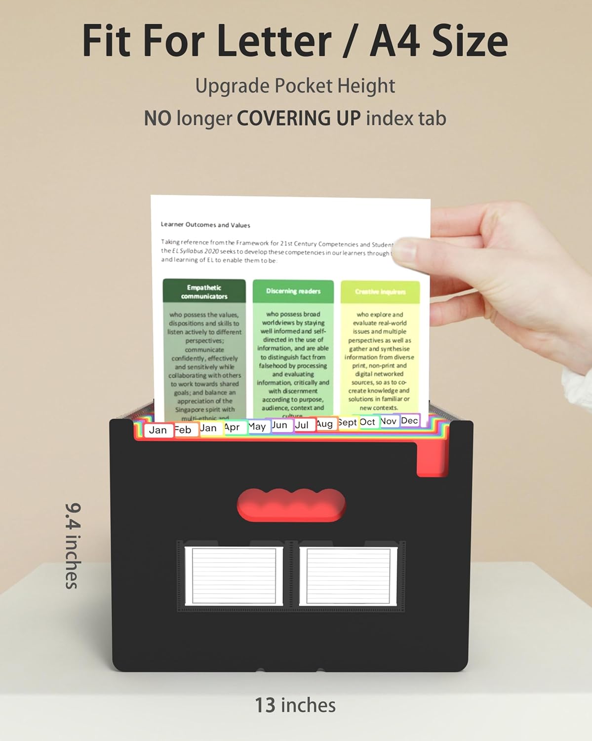 Accordion File Organizer, 4 Pack 24 Pockets Expanding File Folders, Portable Monthly Bill Receipt Documents Organizer with Colorful A-Z Tabs, Letter/A4 Size - Blue