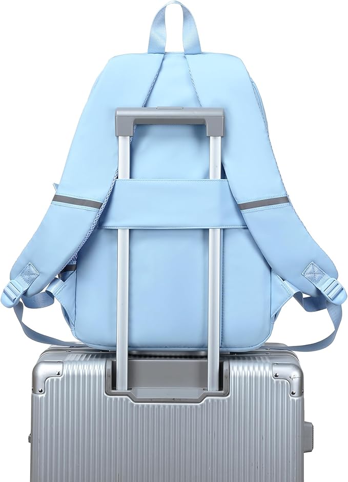 abshoo Big Student Laptop Backpack For College Women Middle High School Teen Girls Bookbag Travel Daypack (Light Blue)