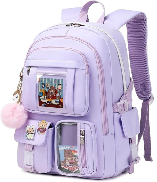 Backpacks for Girls,Laptop Backpack 15.6 Inch School Bag Cute College Large Bookbags Travel for Teens Women Students Anti Theft Daypack (Purple)