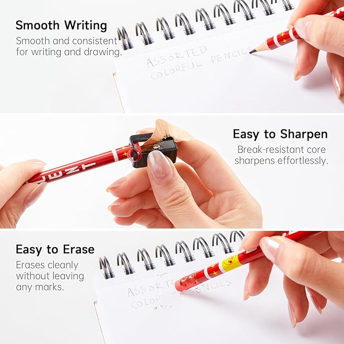 Shuttle Art Assorted Colorful Pencils, 180 Pack Kids Pencil Bulk with 12 Designs, #2 HB, Pre-sharpened Awards and Incentive Pencils for Kids School Home Party, easter pencils bulk