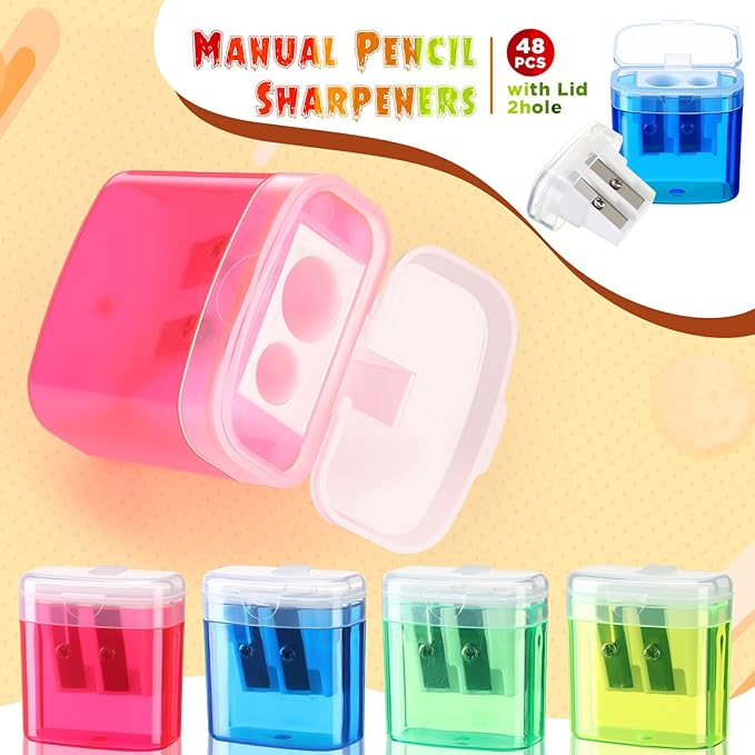 48 Set/1004 Count Operation Christmas Items Bulk for Student Include 576 Count Colored Pencils 480 HB Pencils 48 Pcs Manual Pencil Sharpeners with Lid for Art Classroom School Stationery