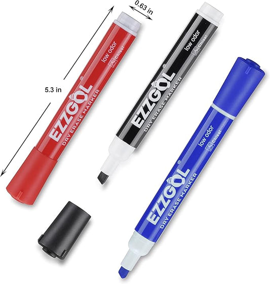 Dry Erase Markers Bulk, 72 Pack Basic Assorted Colors Red Blue Black Green Low Odor Whiteboard Markers