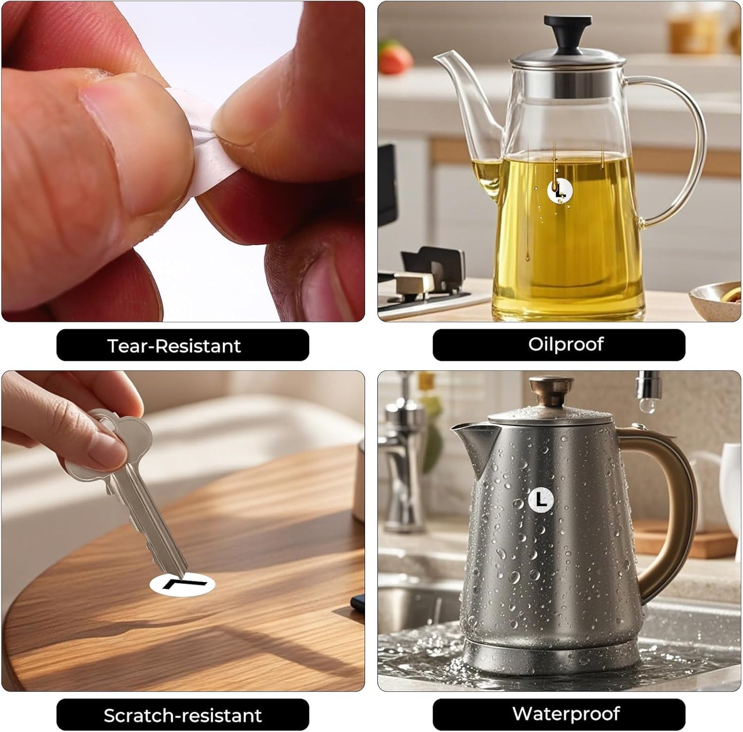 Letter L Round Labels 0.5 Inch Vinyl Circle Capital Alphabet Stickers Self-Adhesive Removable Waterproof Dots Tags for Home Office Inventory 1000 PCS