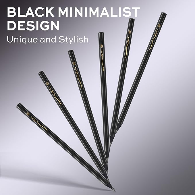 VUSIGN Pencils Bulk - 72 Pack 2B Pre-sharpened Drawing Pencils, With 1 Sharpener & 2 Erasers, for Art,Sketching, Shading, School & Office Supplies, Black