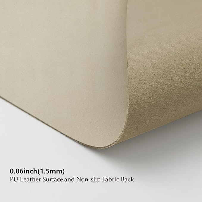 HOMIEAZICOZI Leather Desk Mat - Non-Slip PU Pad for Office and Home Organization Accessories Ideal Large Mouse Mats on Top of Desks (Champagne Gold,31.5''x 15.7'') (DPD-CG-M)