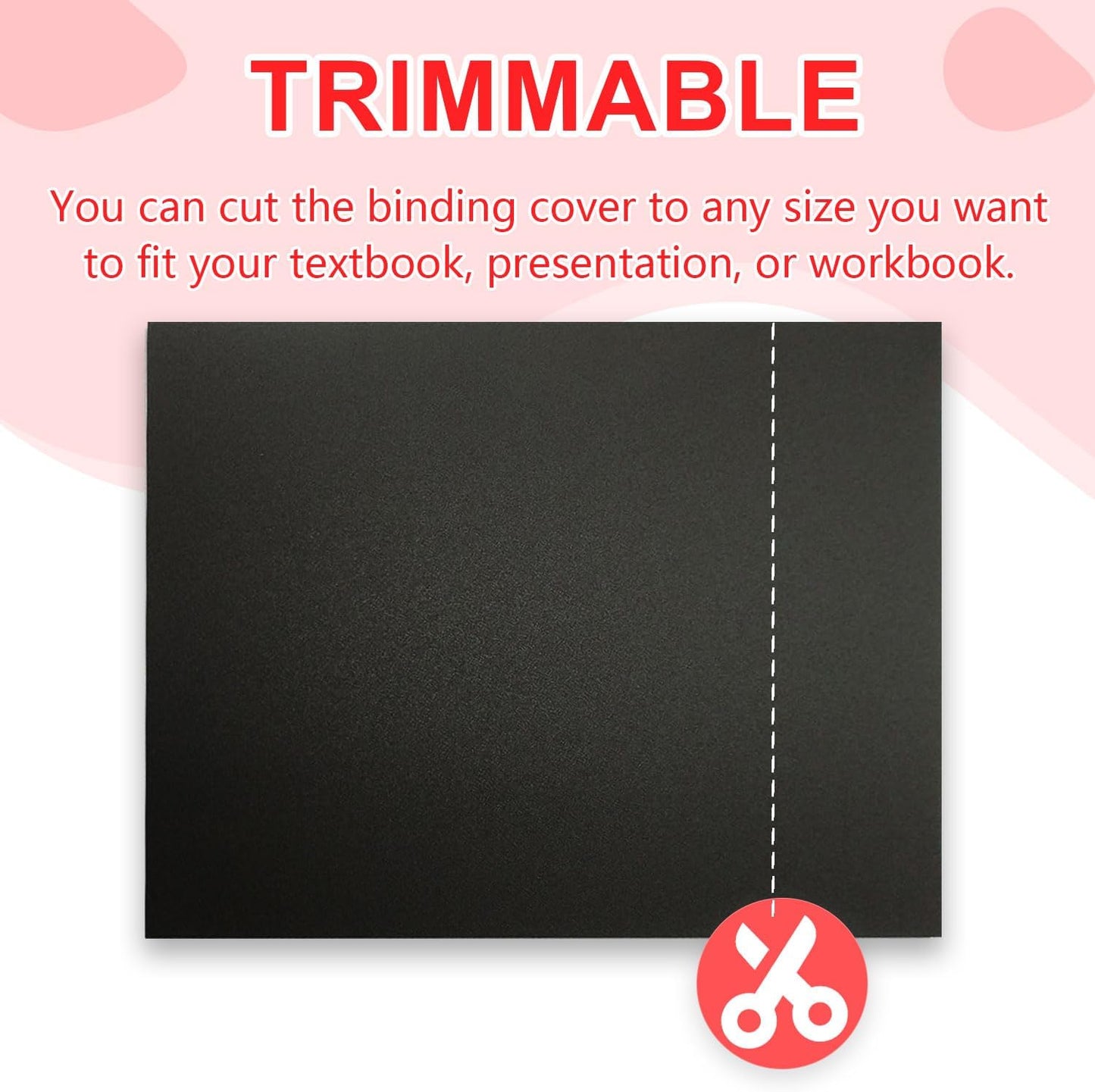 HOUYEE 100 Pack 16 Mil Poly Binding Covers,Sand Texture Binding Presentation Covers,8.5x11 Inches,Letter Size,Black,Square Corners,Un-Punched