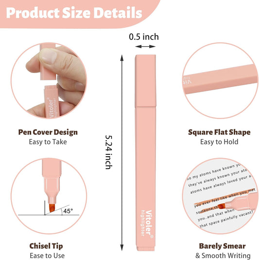 Bible Highlighters,10Pcs Chisel Tip Aesthetic Markers,Pastel Highlighters for Journaling Planner Notes School Supplies