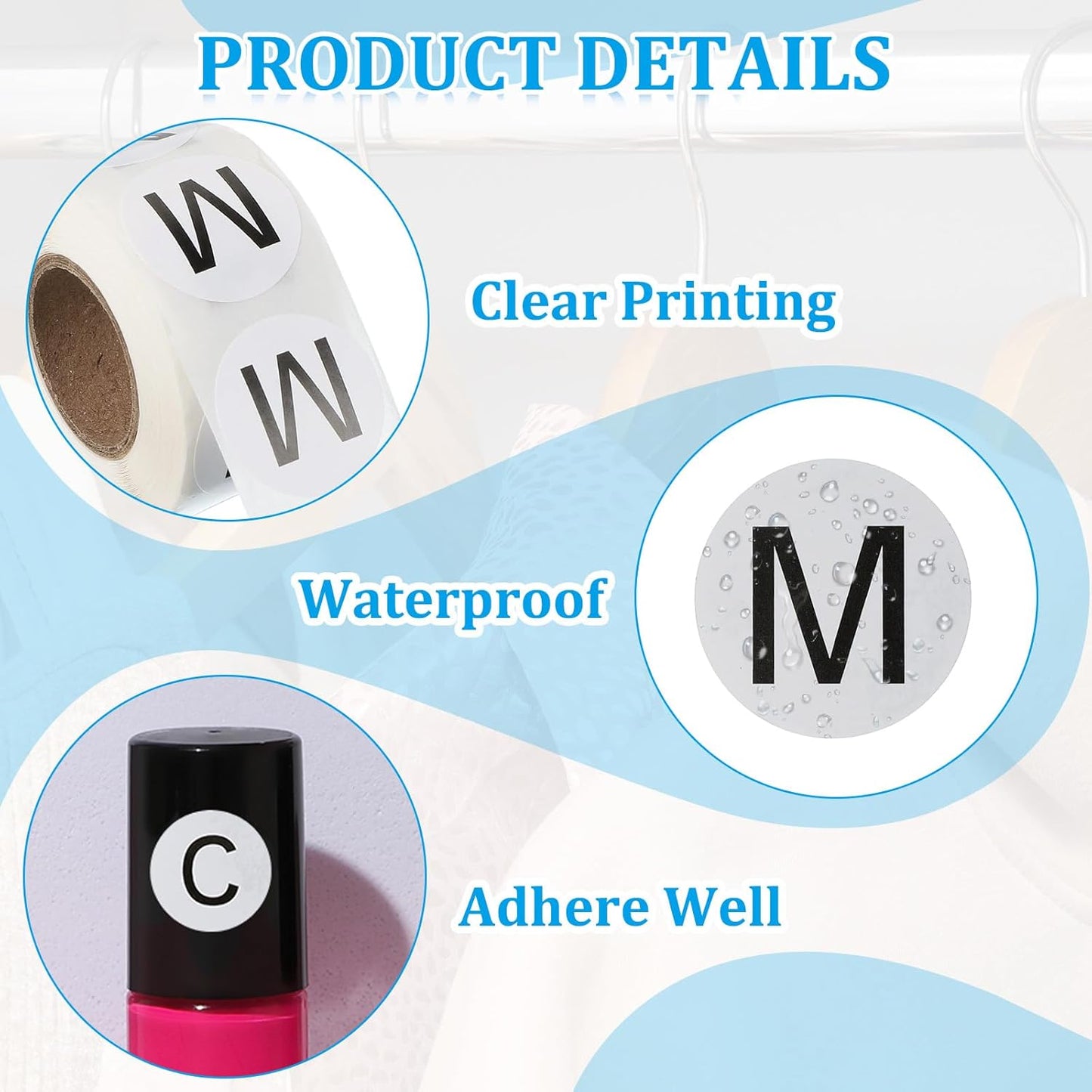 PATIKIL 1" Letter m Stickers, 4 Rolls Self-Adhesive Alphabet Round Circle Dots Labels for Organization Storage Inventory Boxes Scrapbook Craft 2000 Pcs Total