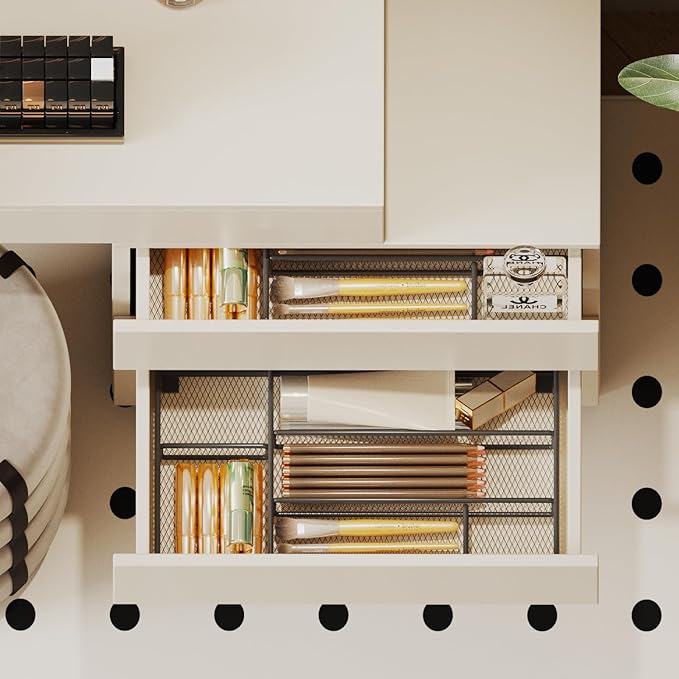 Desk Drawer Organizer Tray, Office Drawer Organizer, Workspace Organizers, Suitable for Tools, Pencils, Office Supplies Storage (Black)