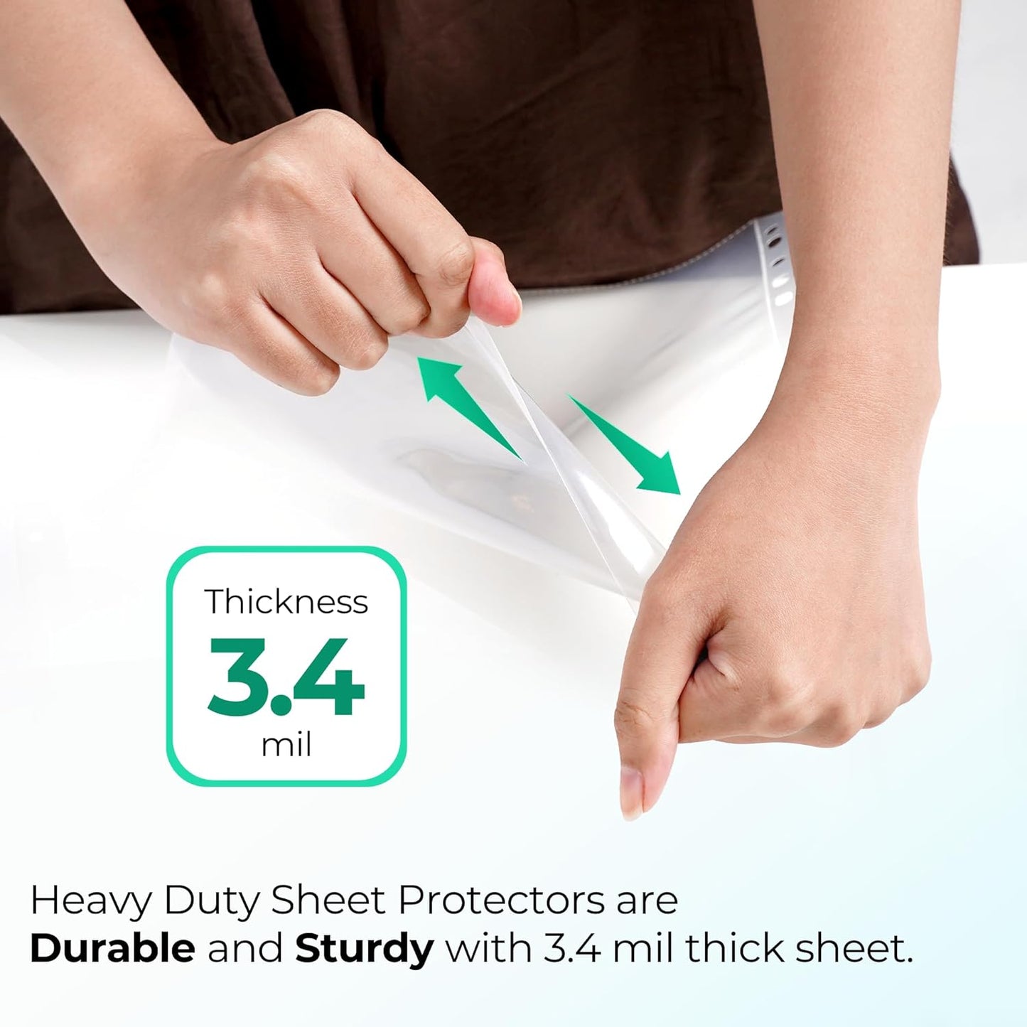 200 Pack, 8.5 x11 Clear Sheet Protectors, Page Protectors Heavy Duty for 3 Ring Binder, Top Loading Plastic Sleeves